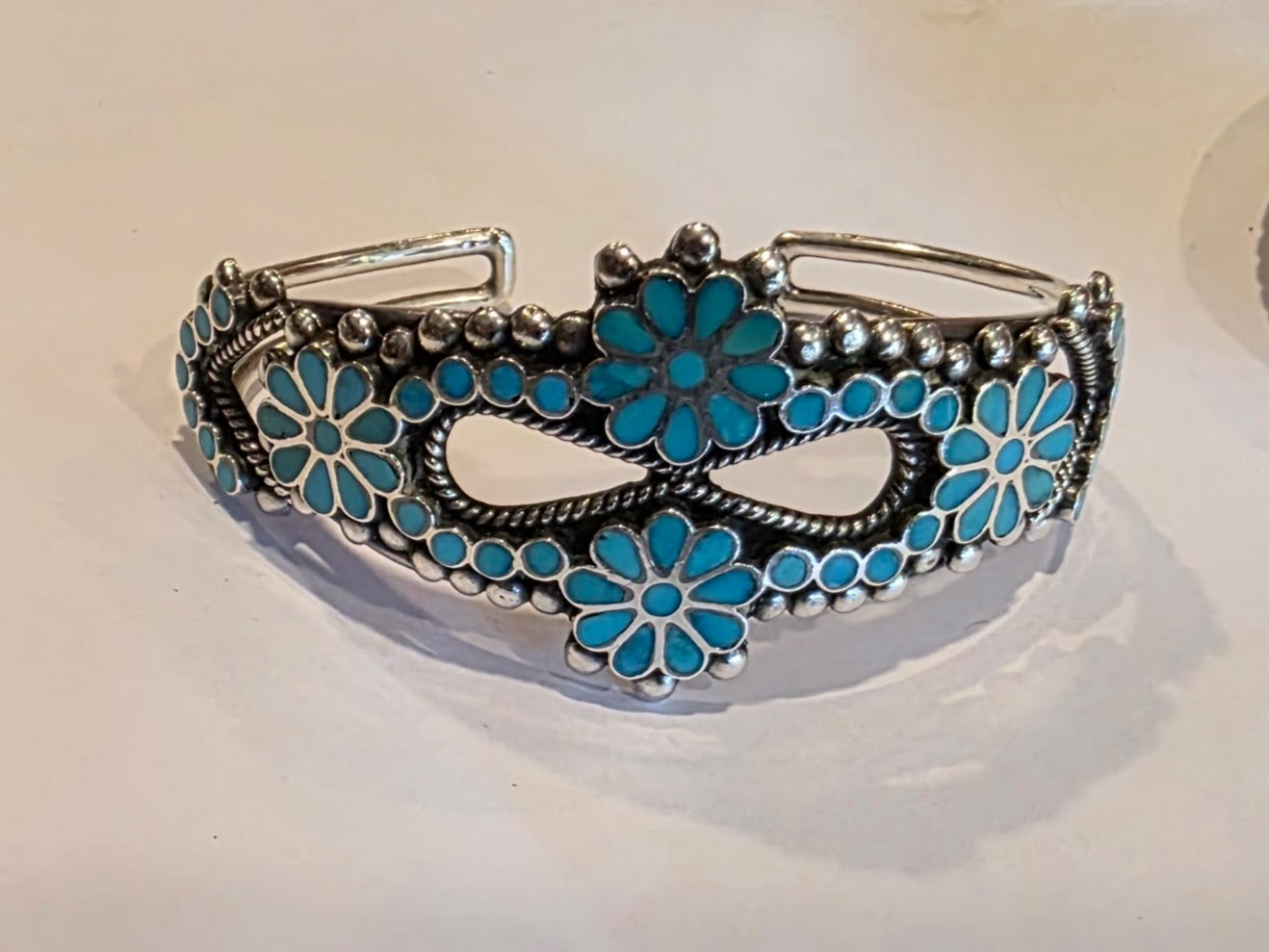 Dishta turquoise and silver bracelet