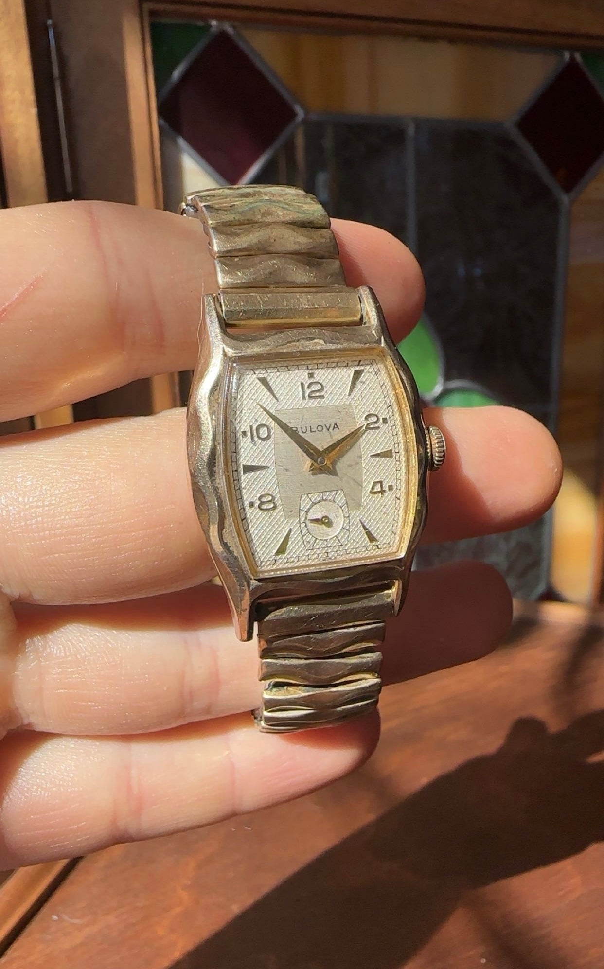 Vintage 1950s Bulova Wind-Up Watch 10k Gold Fill, NOT WORKING